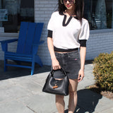 The Black Denim Cuffed Short