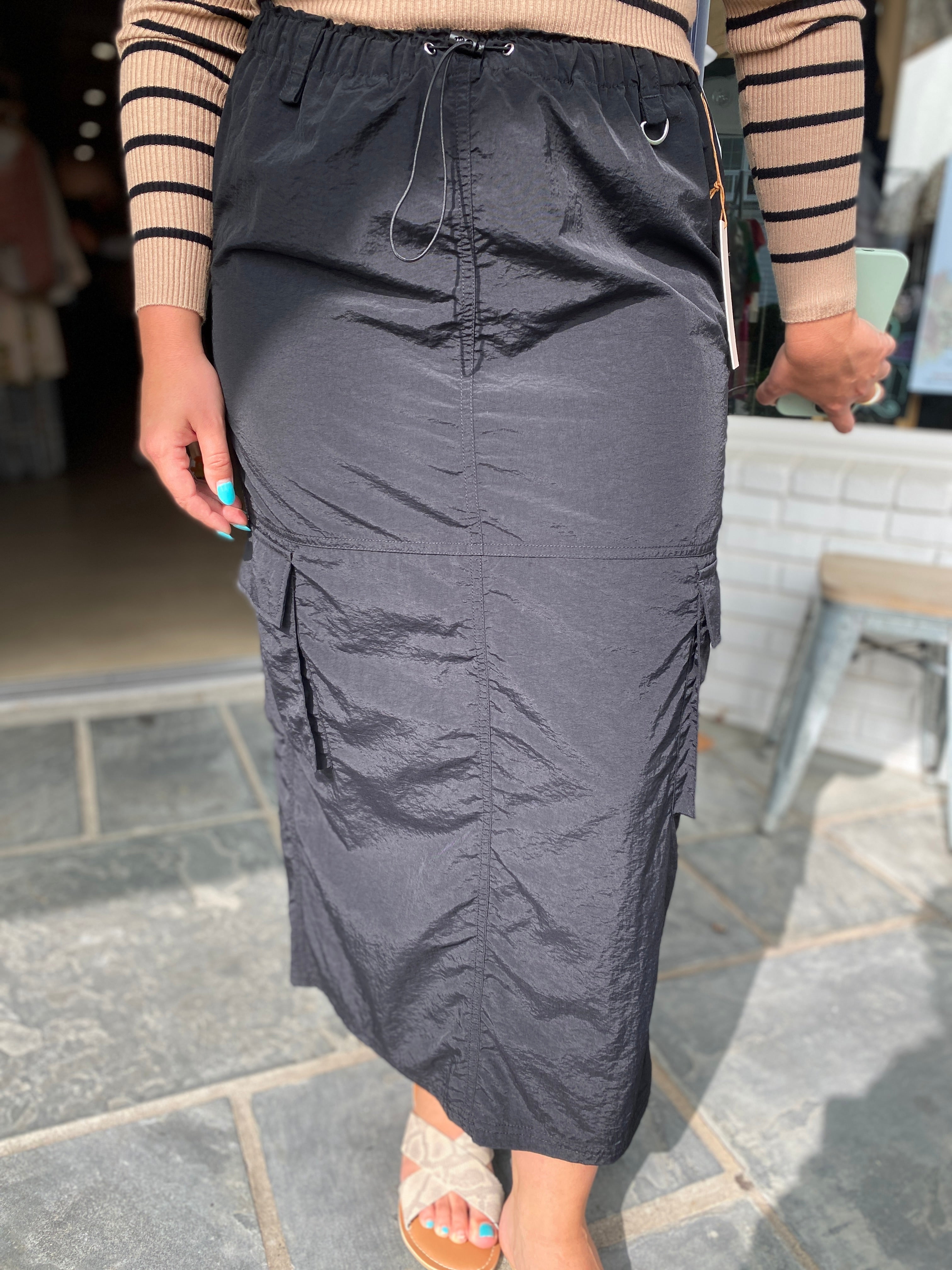Breeze and Ease Drawstring Maxi Skirt