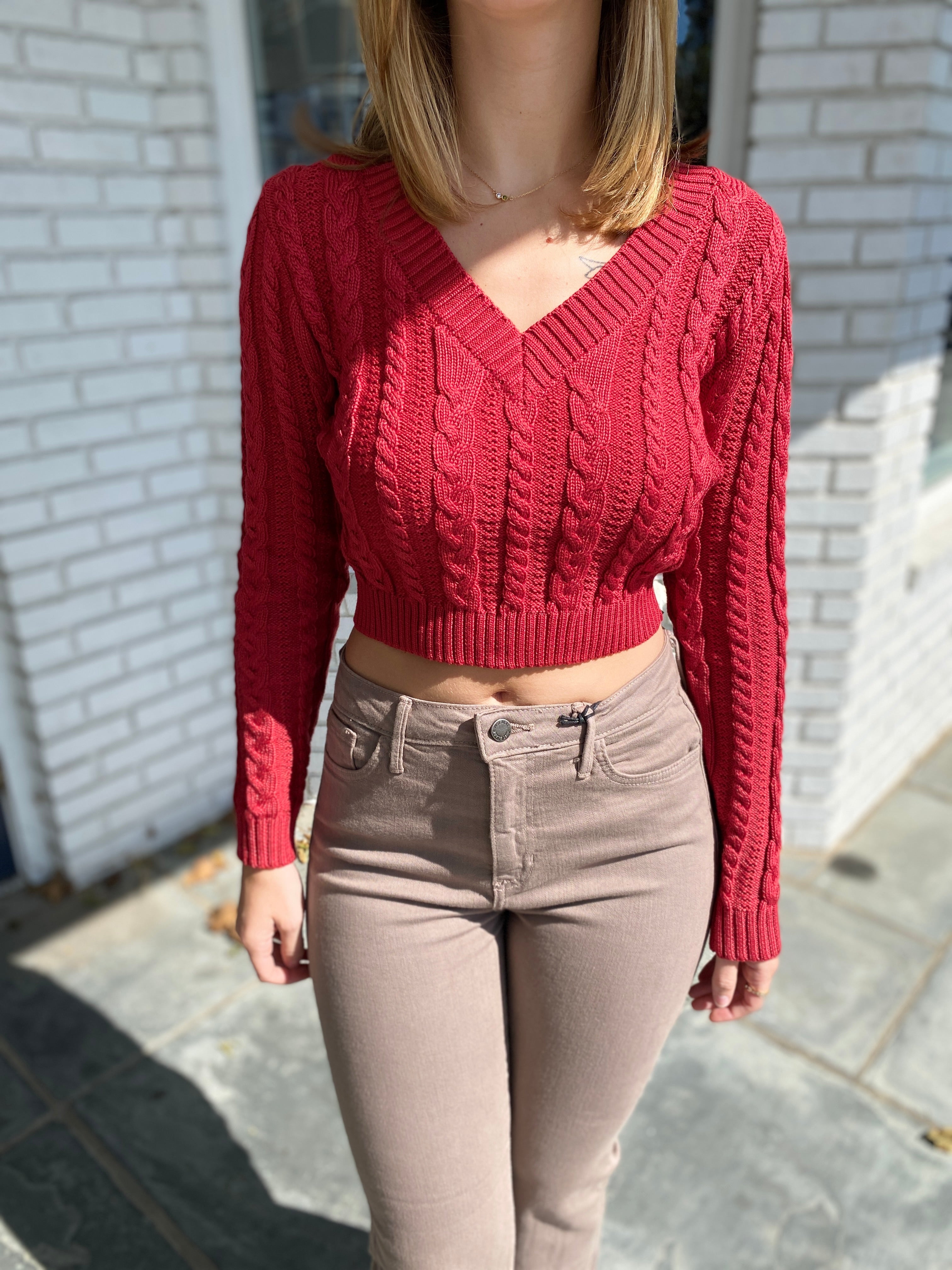 Cable Knit Crush: V-Neck Sweater
